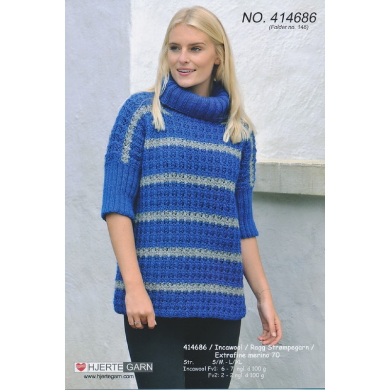 414686 Oversize sweater m/hulmønster