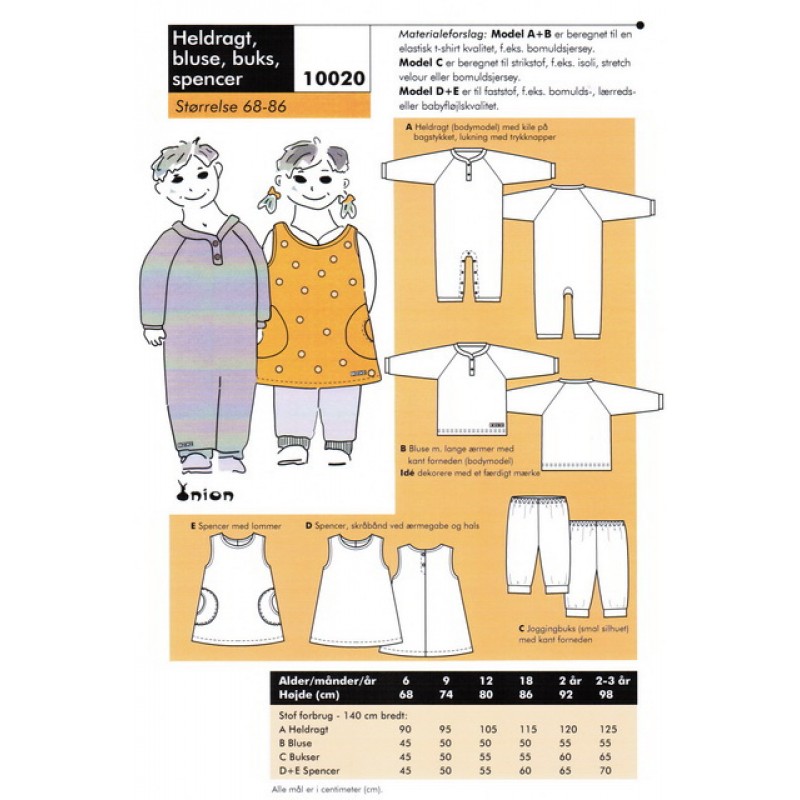 Onion 10020 -Heldragt, bluse, buks, spencer