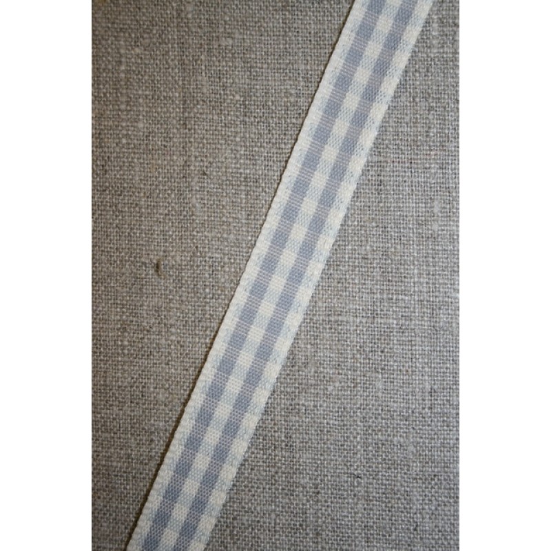 Ternet bånd off-white/grå, 15 mm.