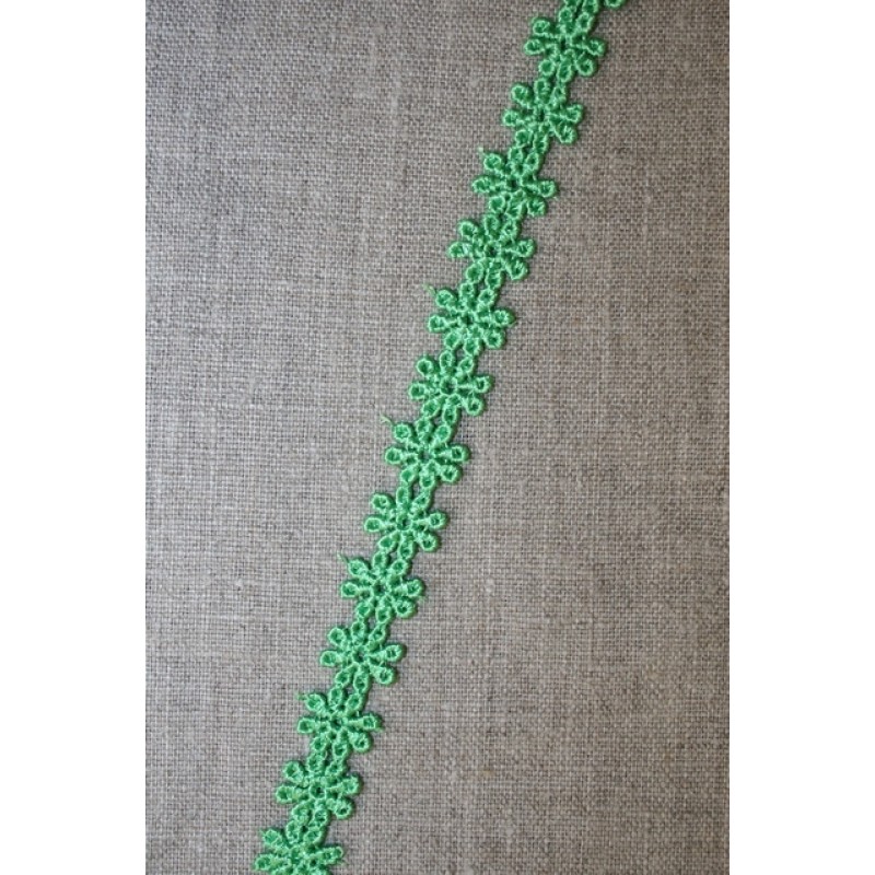 Rest Bånd m/marguerit mini, lime-grøn-105 cm. 