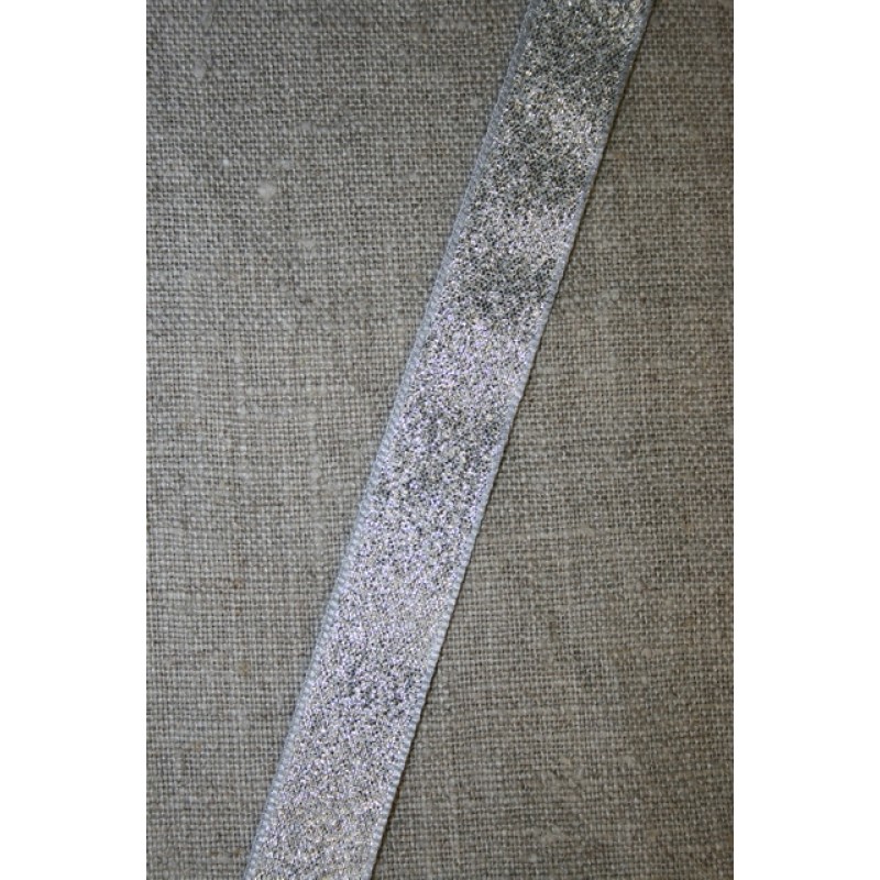 Lurex/lame-bånd sølv, 15 mm.