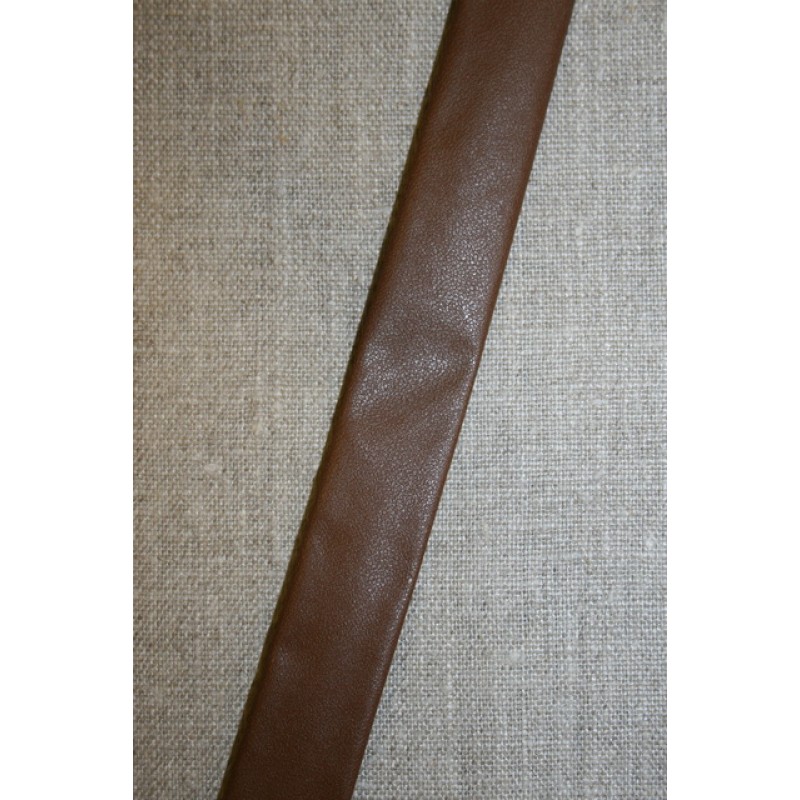 Skråbånd imiteret blød læder, nødde-brun