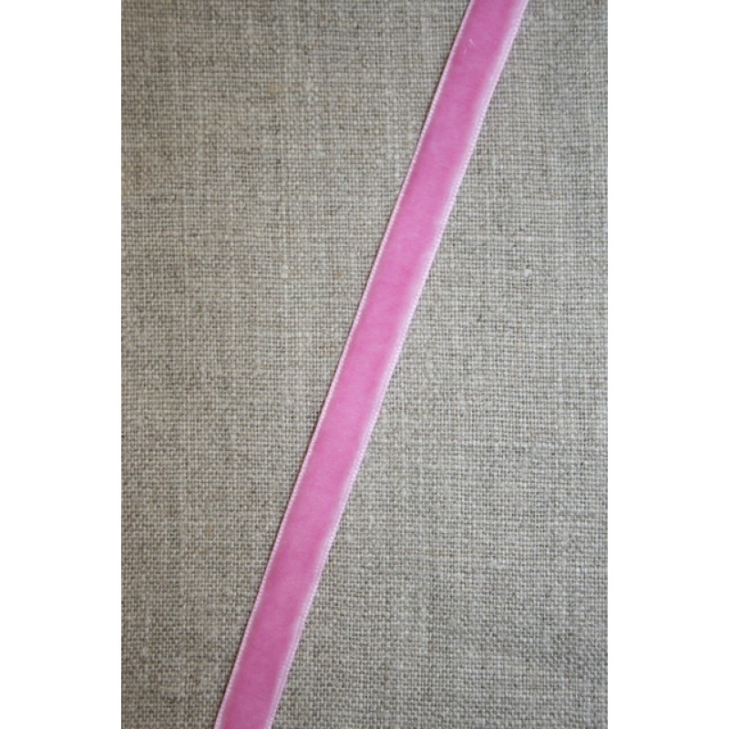 Velourbånd lyserød/pink 9 mm.
