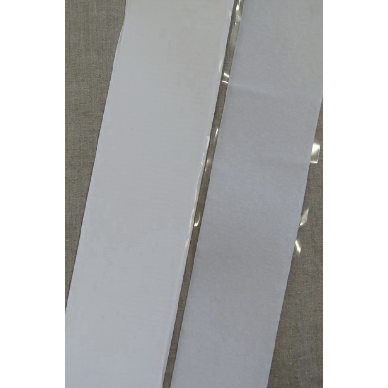 100 mm. velcro hvid med lim - selvklæbende
