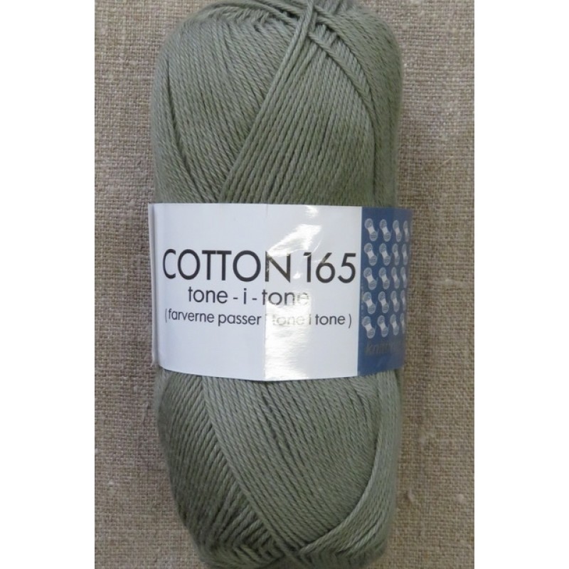 Bomuldsgarn Cotton 165 tone-i-tone i grå-grøn