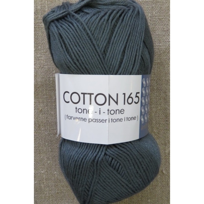 Bomuldsgarn Cotton 165 tone-i-tone i mørk grå