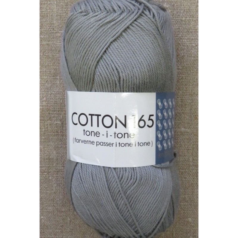 Bomuldsgarn Cotton 165 tone-i-tone i lys grå