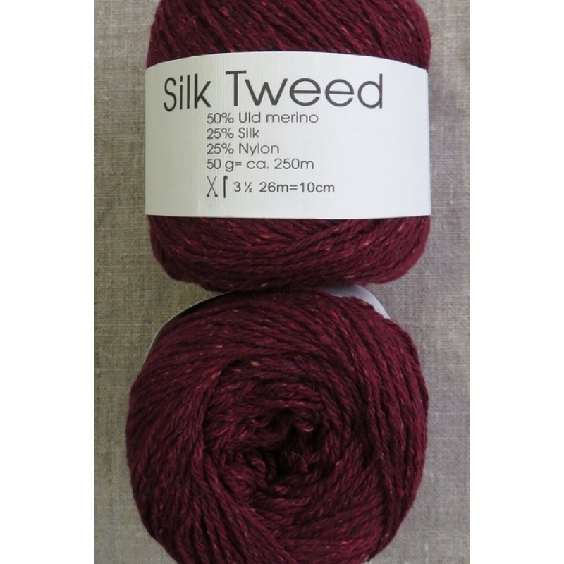 Garn Silk Tweed fra Hjertegarn i bordeaux