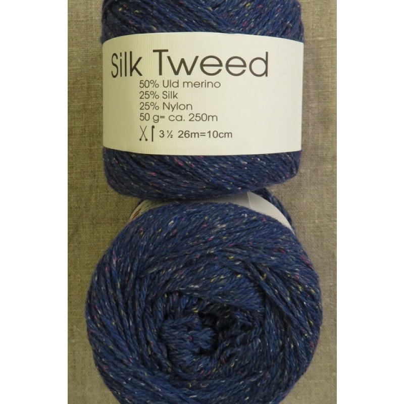 Garn Silk Tweed fra Hjertegarn i blå