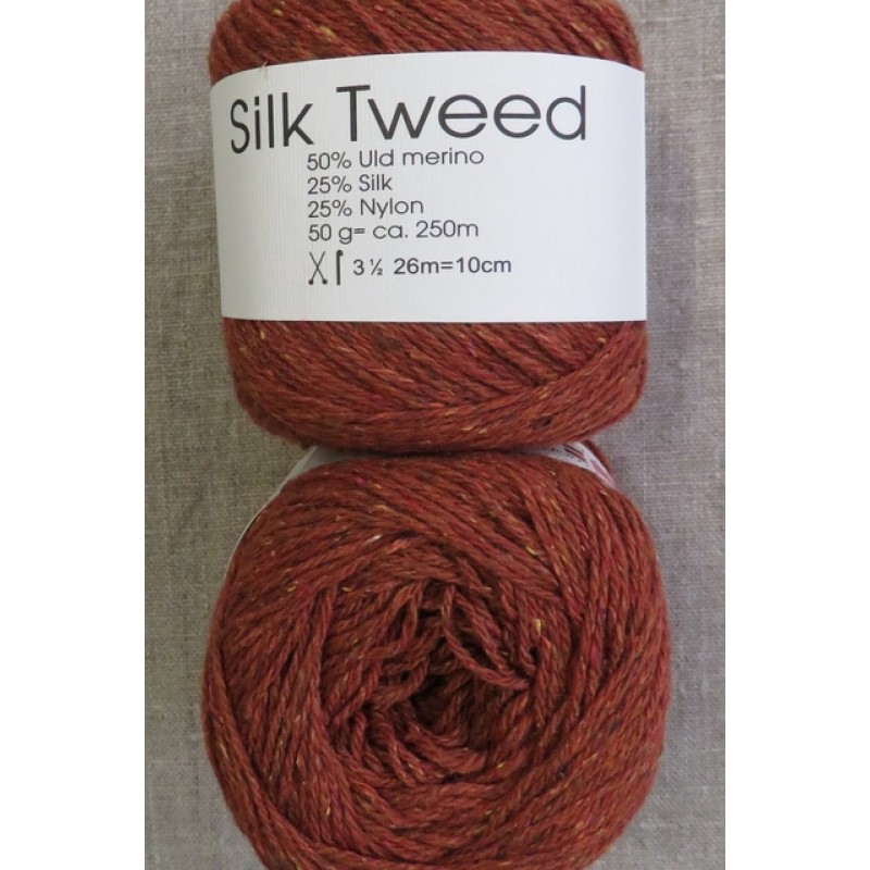 Garn Silk Tweed fra Hjertegarn i rust