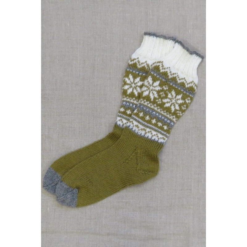 Strømper med mønster strikket i Sock 4