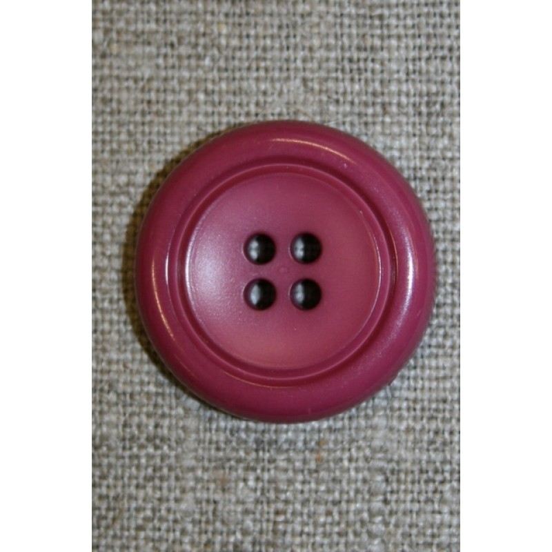 Mørk pink 4-huls knap, 24 mm