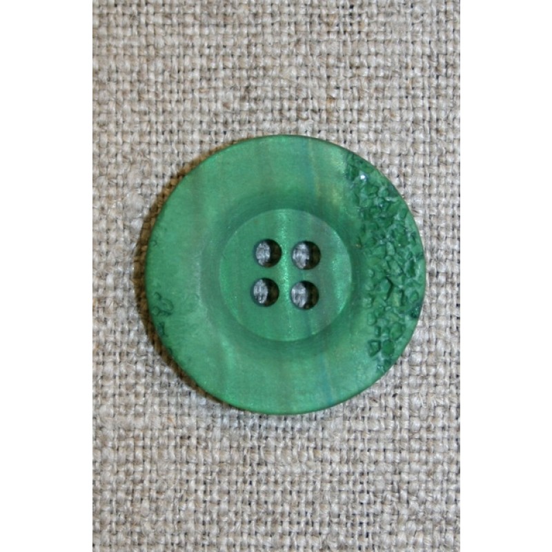 4-huls knap krakeleret græsgrøn, 23 mm.