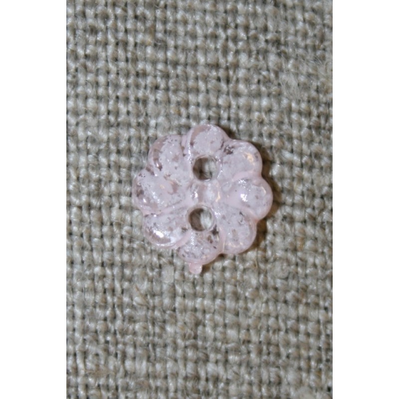Lille lyserød blomster-knap, 9 mm.