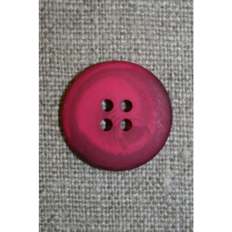 4-huls knap meleret pink/hindbær, 20 mm.