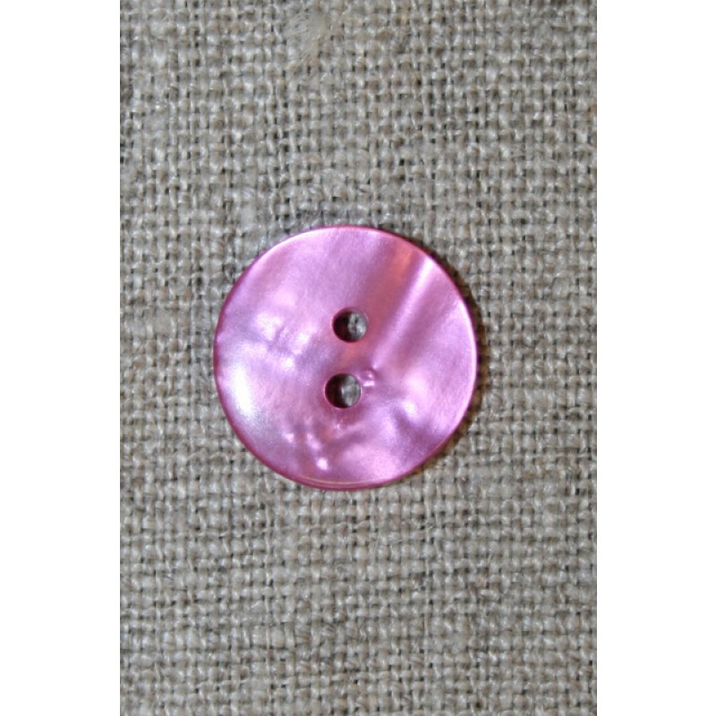 Blank 2-huls knap lyserød/pink, 15 mm.