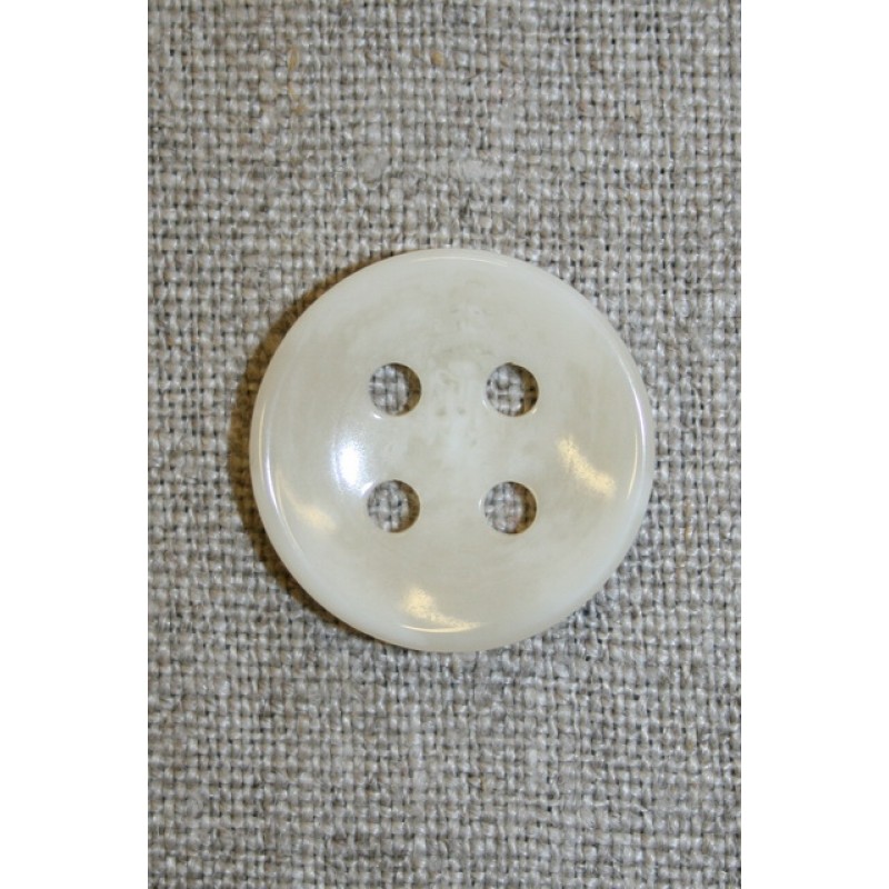 Off-white meleret 4-huls knap, 22 mm.
