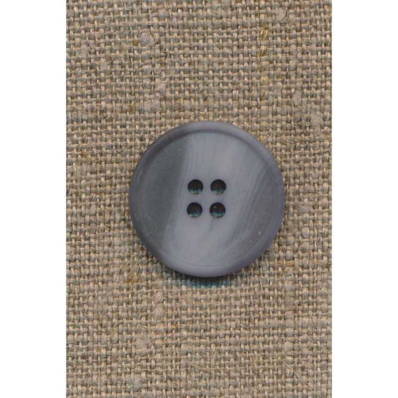 4-huls knap støvet lyseblå/grå, 23 mm.