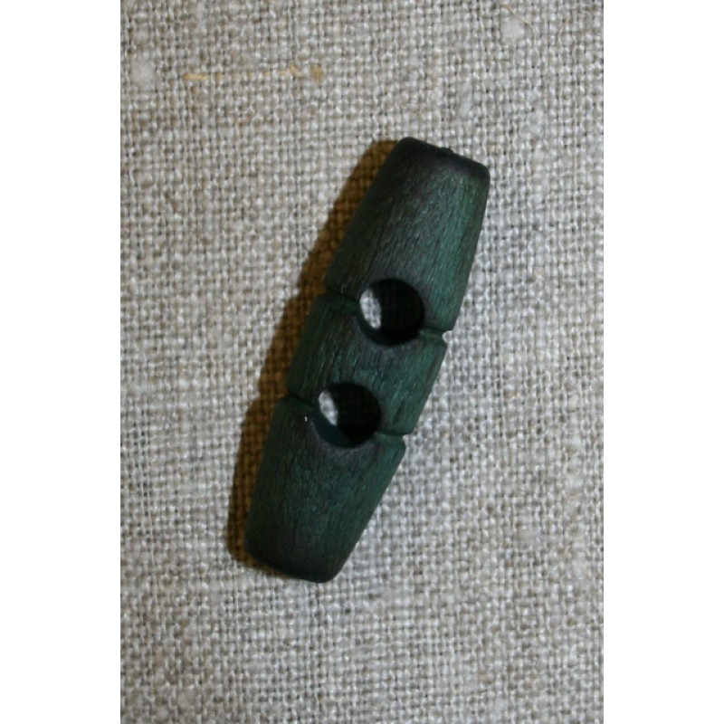 Aflang træknap/knebel 40 mm. flaskegrøn