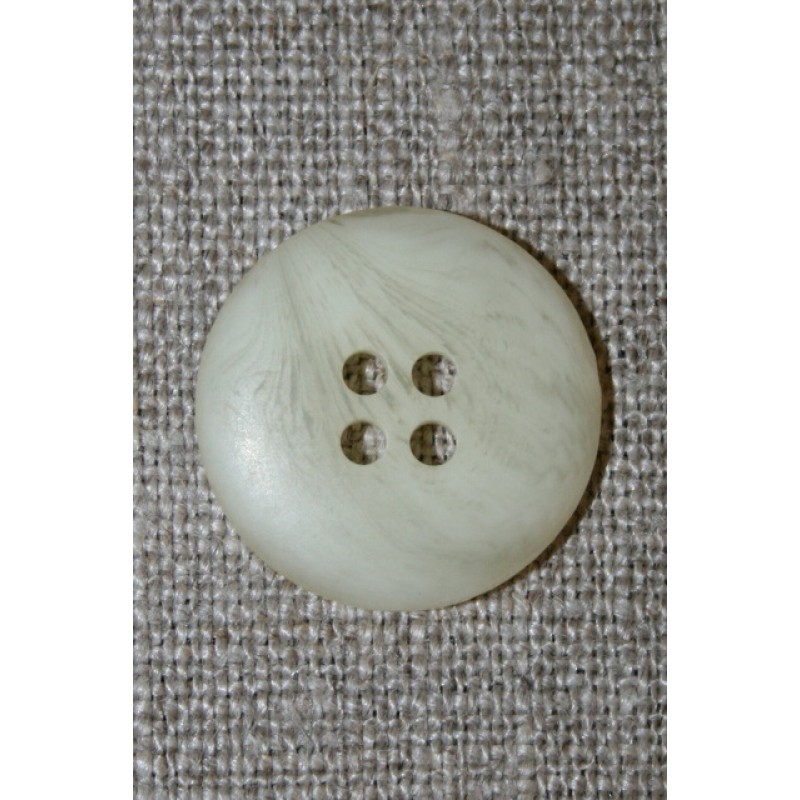 4-huls knap off-white meleret, 20 mm.