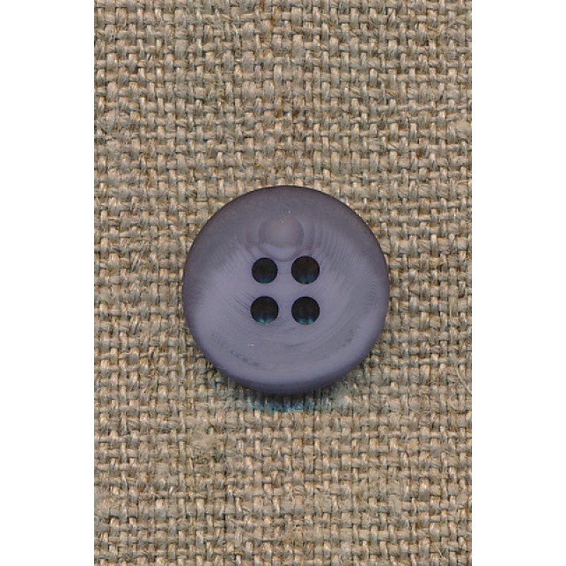 4-huls knap grå-meleret 15 mm.