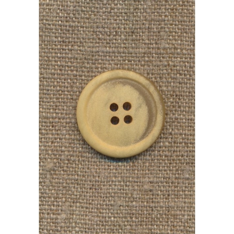 4-huls knap meleret creme/lysegul, 23 mm.