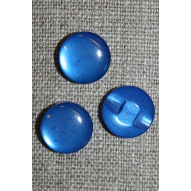 Rund blank knap 12 mm. blå