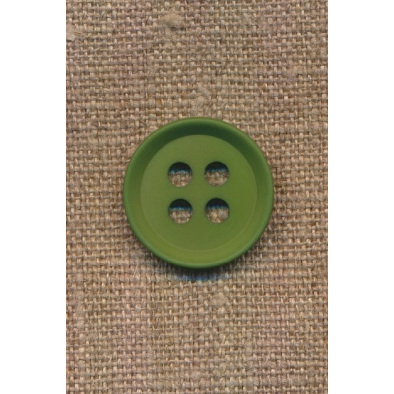 4-huls knap i grøn 15 mm.