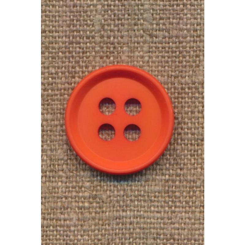 4-huls knap i orange 23 mm.