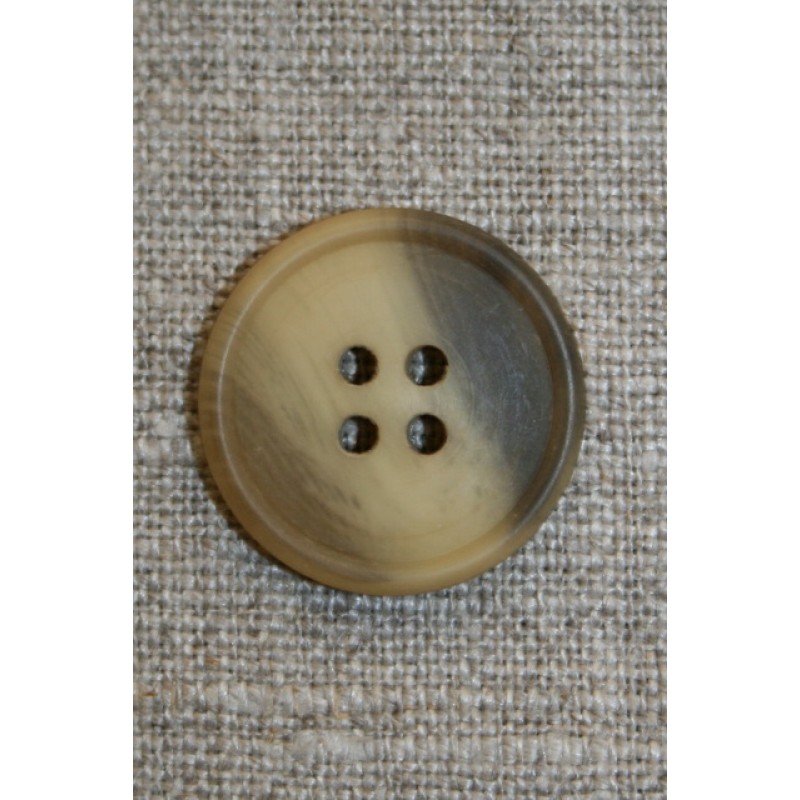 4-huls knap brun/gul, 23 mm.