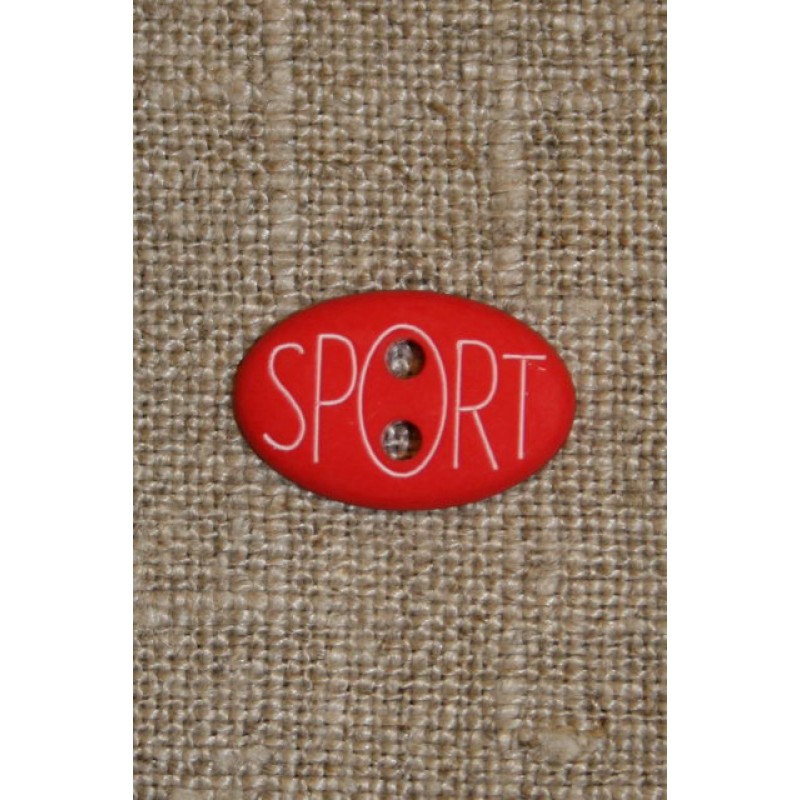 Oval knap "sport" rød