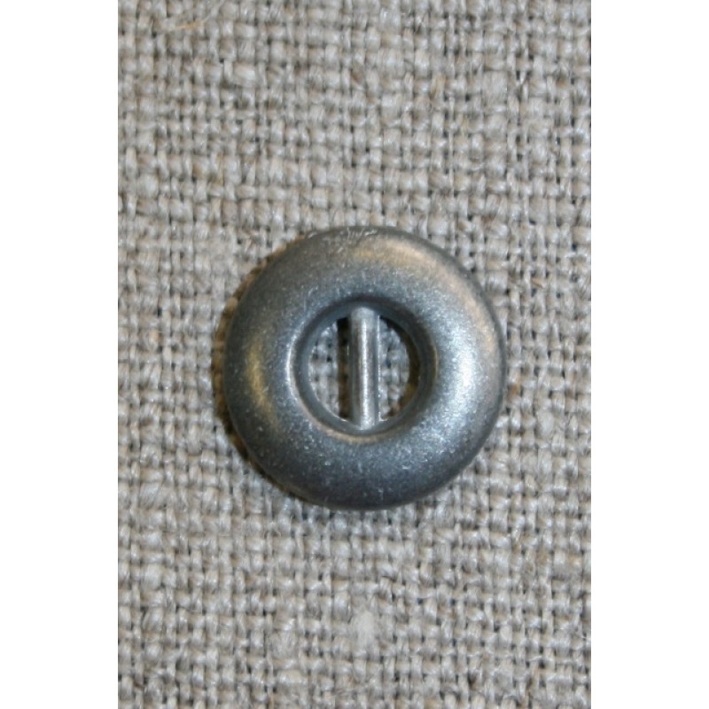 Metal-knap i tin-look, 12 mm.