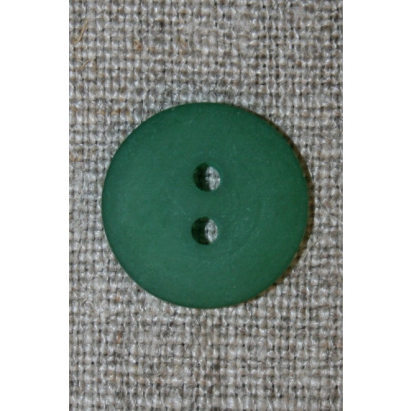 Grøn 2-huls knap, 18 mm.