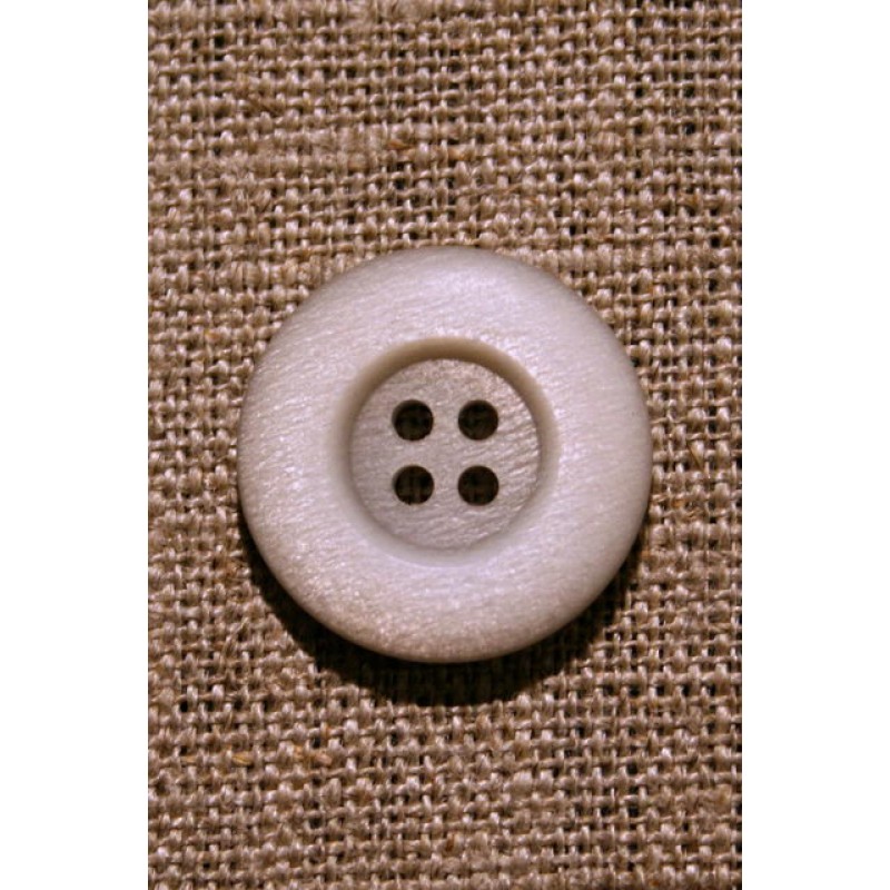 Lysegrå/off-white 4-huls knap, 23 mm.