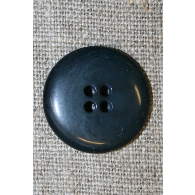 Blå-grå 4-huls knap, 20 mm.