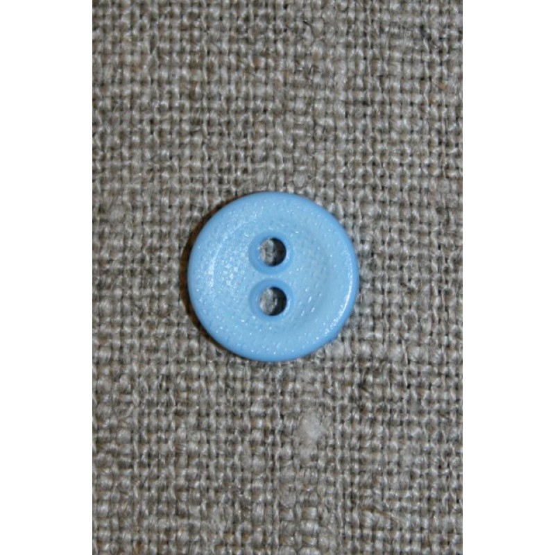 Lille lyseblå knap, 11 mm.