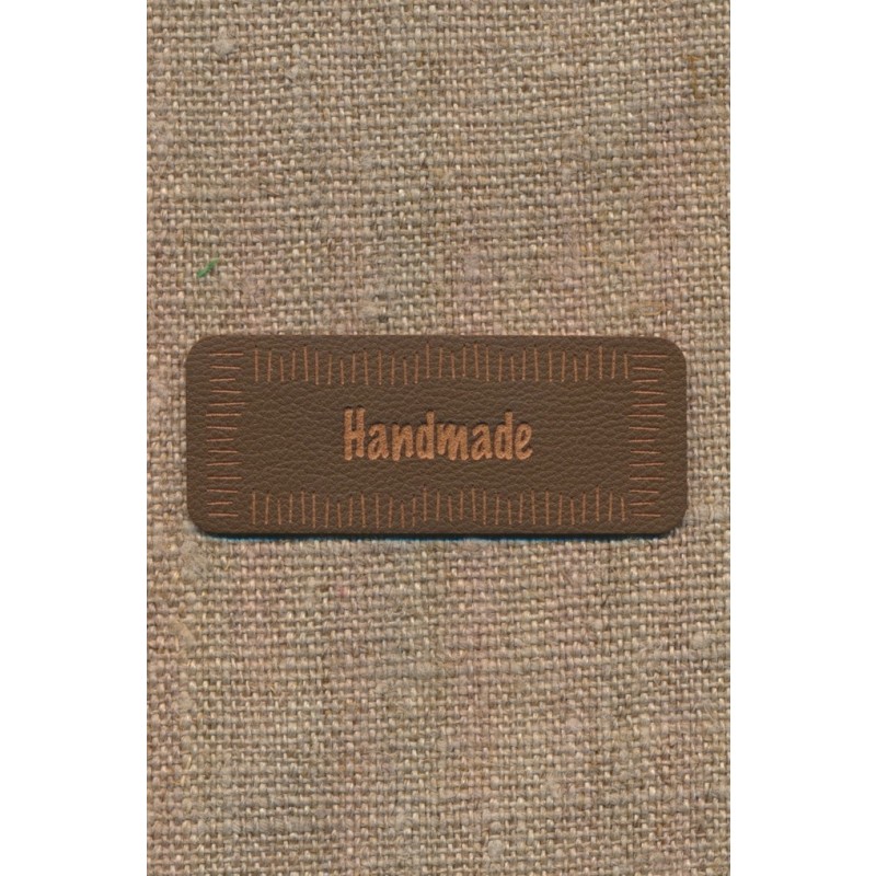 Motiv i læderlook i brun "Handmade"