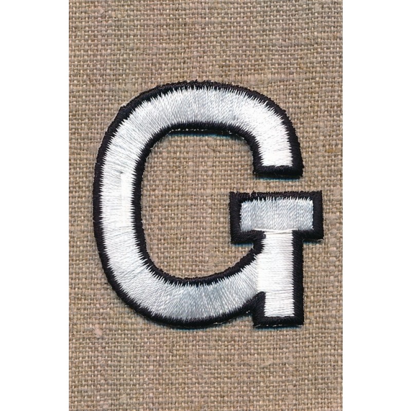 G - Bogstaver til påstrygning i hvid og sort, 52 mm.