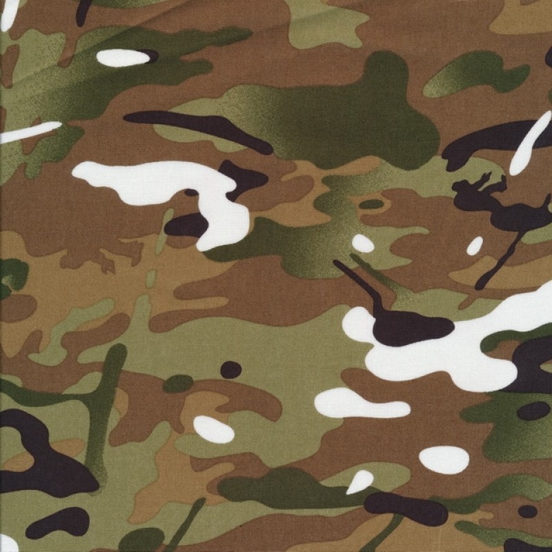 Udvej Ikke moderigtigt At hoppe Bomuld i camuflage/army print i army, rødbrun og hvid | Køb her | Pris kun  79.95,- | Stofstedet.dk