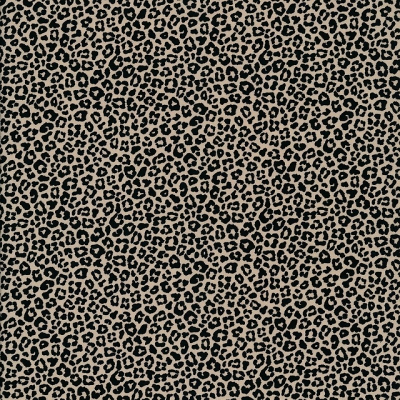 Rest Bomulds poplin i leopard print i sand og sort, 50 cm.