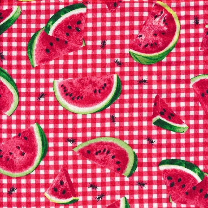 Patchwork ternet med vandmelon | her | Pris 125.955,- | Stofstedet.dk