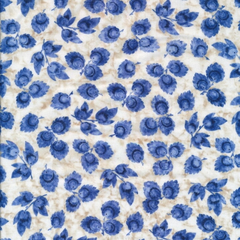 pie edderkop værktøj Afklip Patchwork stof med blå blomster, 50x55 cm. | Køb her | Pris kun  34.2,- | Stofstedet.dk