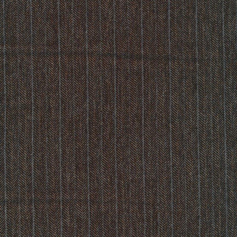 Tweed i sildeben i mørkebrun, beige og grå-blå