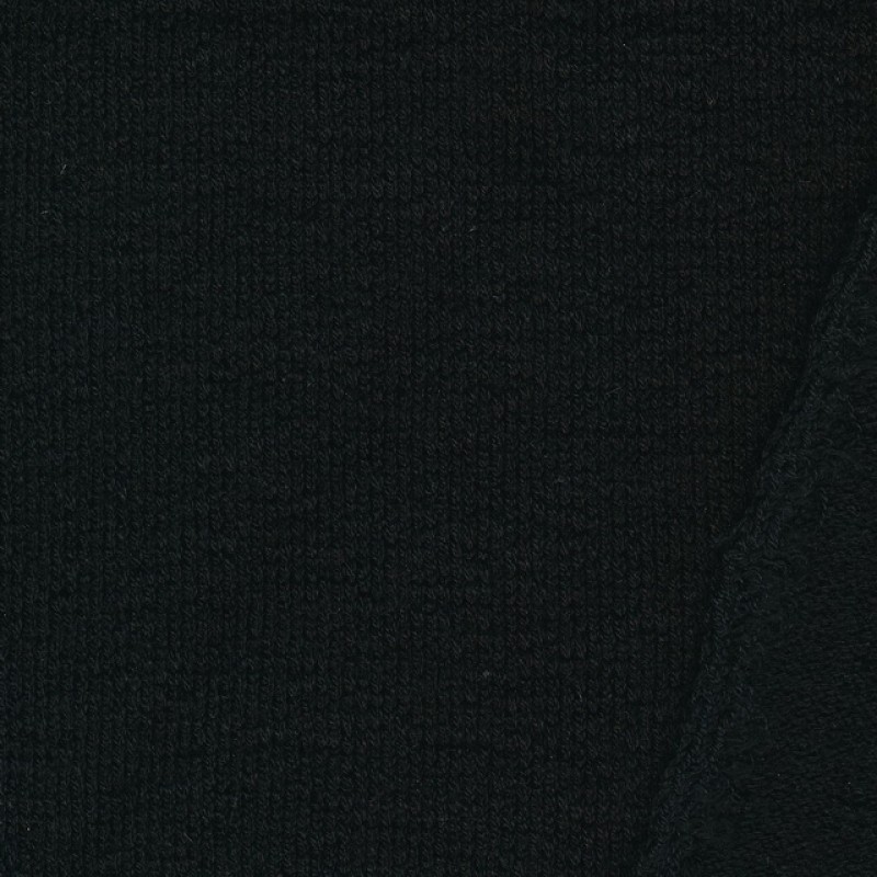 Strikket uld/polyester i sort