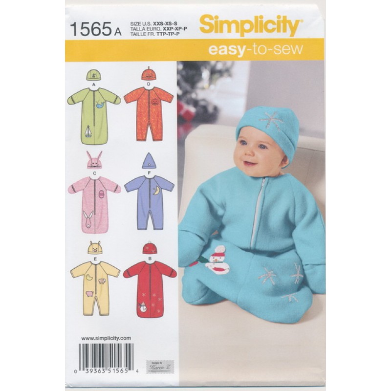 Simplicity 1565 Baby køredragt/-pose