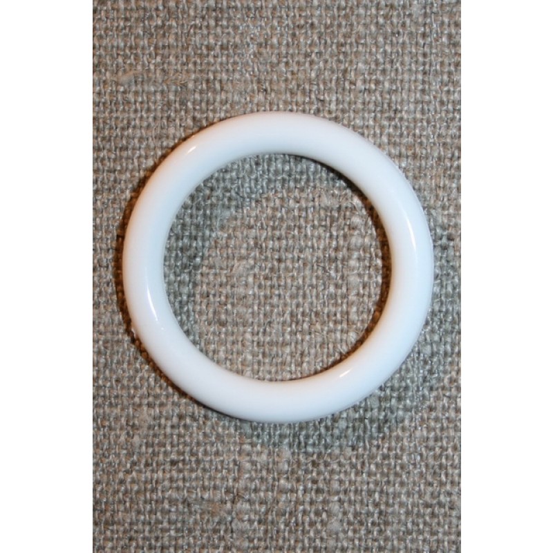 Plastring - Gardin ring hvid 25/34 mm.