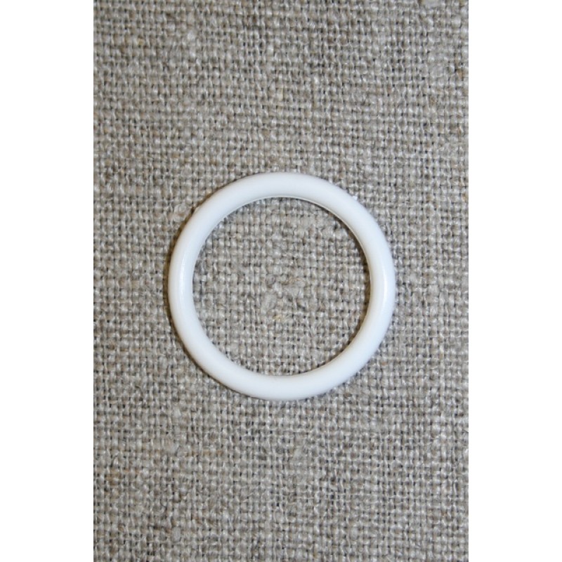 Plastring - Gardin ring hvid 18 mm.