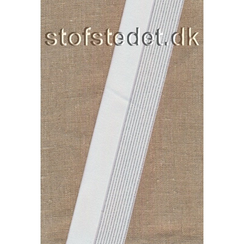 Folde elastik til undertøj 30/60 mm. i hvid og sølv