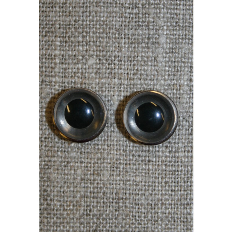 Bamse øje klar/sort 10 mm.