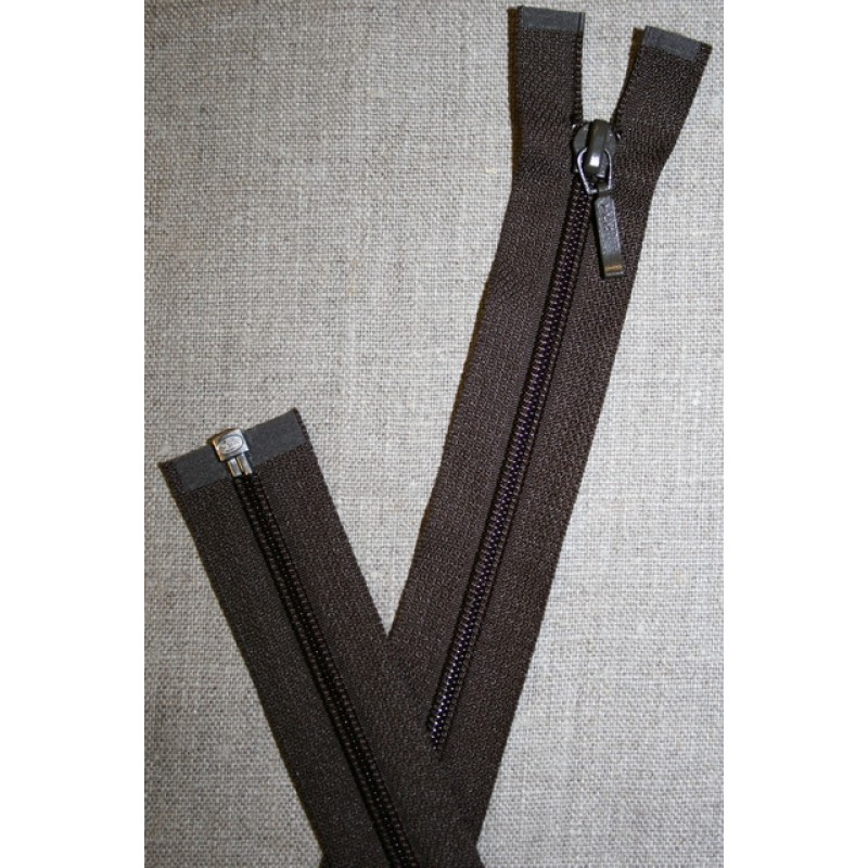 68 cm delbar lynlås YKK, mørkebrun